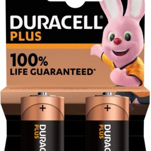 Pack de 2 piles alcalines C (LR14) Duracell Plus